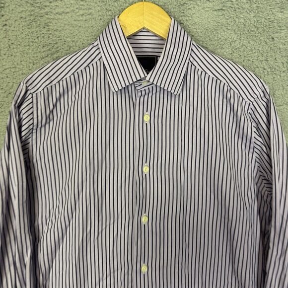 S David Donahue Shirt Men's‎ 15.5 32/33 Purple Long Sleeve Button Up Dress - Picture 2 of 9